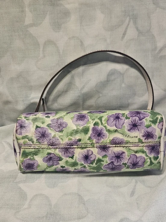 Dooney and Bourke Purple Petunia Mini Barrel Bag, Large Slim Wristlet, Coin Case - Picture 4 of 12